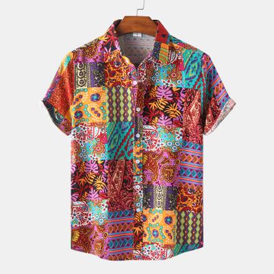 China Anti-wrinkle Factory Supply Men's Hawaiian Short Shirts Summer Beach Printing Shirt for sale