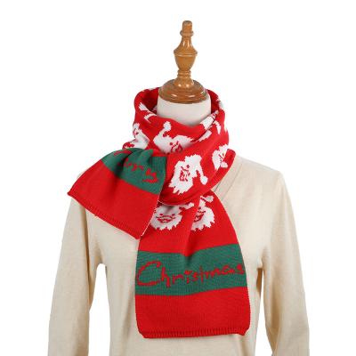 China High End Polyester Neck Knitted Shawl High Quality Christmas Santa Claus Christmas Scarf for sale