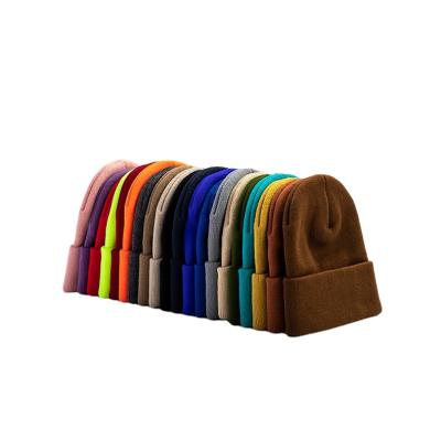 China Custom Made Winter Beanie Hat Alpaca Velvet Winter Ribbed Knitted Running Slouchy Outdoor European and American Style Knit Hat Fisherman Beanie Hat for sale