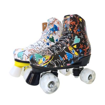 China Factory Manufacture Various Speed ​​Canvas Rubber Professional Roller Skate Double Row Skates for sale