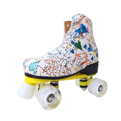 China Rubber Economic Custom Design Roller Skate Shoes Mens Skate Sneakers Double Row Skates for sale