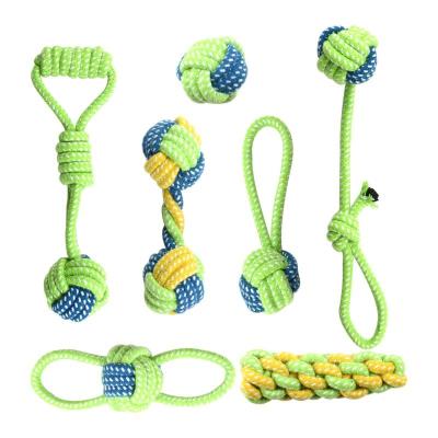 China Viable Bite-Resistant Dog Toy Combination Set Dog Toy Combination Set Dog Rope Knot Interactive Dog Rope Knot Molar Cleaning Supplies for sale