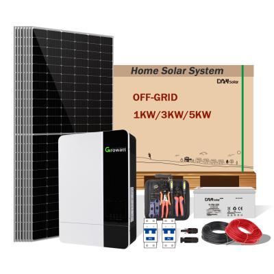 China DAH 3000 watt 5000 watt solar panel home kit solar off grid single phase 5kw 12v solar home system for sale