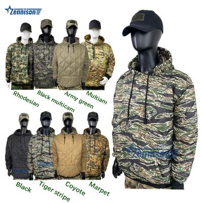 China New Tiger Stripes Poncho Coating Lightweight Hoodie Men's Waterproof Woobie Hike Hoodie Te koop