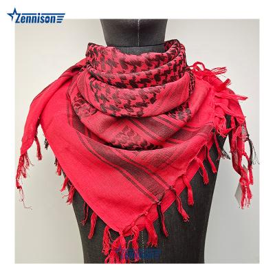 China Soft Touch Feeling 100% Cotton Keffiyeh Hijabs Desert Shemagh Military Tactical Scarf For Men Te koop