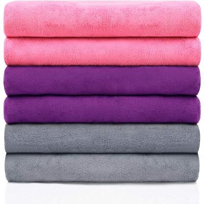 China Sustainable Customized Color And Soft Logo Microfiber Bath Towel Ultra Microfiber Bath Towels for sale