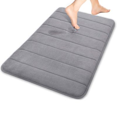 China Sustainable Eco Friendly Super Price Non-Slip Memory Foam Microfiber Coral Velvet Absorb Water Shower Bath Mat for sale