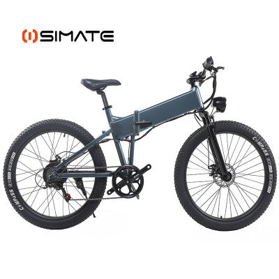 China Cheap Alloy Simate Eb09 Price 350w 36v 10.4ah 7 Speed ​​Aluminum E Folding Bike 26 Inch Electric Bike for sale