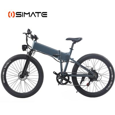 China Aluminum Alloy Simate OEM/Ebike 26 Inch 36v 10.4ah Stock 350w Lithium Folding Powerful Mountain Electric Bike Bicycle for sale