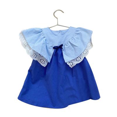 China Girls Princess Dress 2022 New Summer Girls Dress Sweet Bow Princess Birthday Party Lace Dresses Cotton Girls Clothes for sale