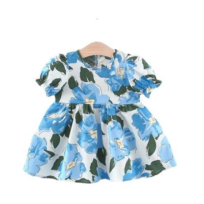 China 2022 New Summer Baby Girls Dress Floral Kids Dress Toddler Baby Clothing Outfits Casual Girls Dresses Baby Girl Clothes for sale