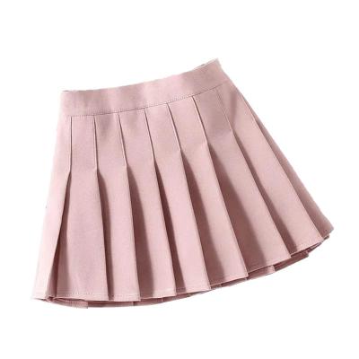 China 2022 New Korean Style Summer Girls Pleated Skirts High Waist Solid Color Mini Skirt New Baby Girls Dance Skirt for sale