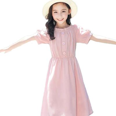 China 2022 new summer children's skirt in the big children's solid color little girl princess dress 5-15 years old childre for sale