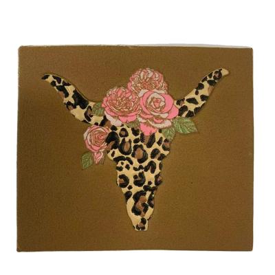 China 3D Manufacturer Premium Quality Leather Digital PU Printing Custom PU Leather Bucket Hats PU Leather Patch for sale