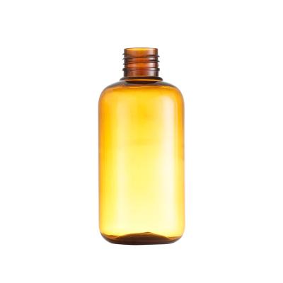 China Amber Transparent Plastic Bottle child safe 200ml for cosmetic packaging for sale