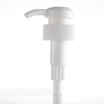 China Non Spill Long Mouth White Half Press Type Portable Pump Head Is Used For Bathing And Shampooing for sale