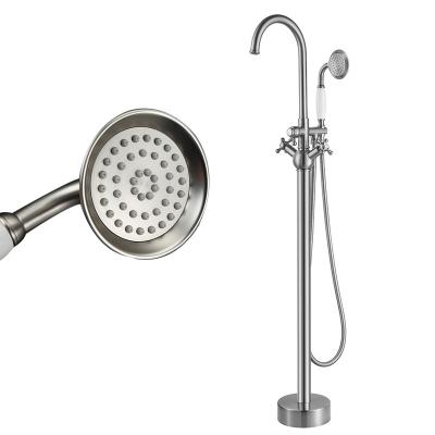 China With Round Slide Bar Shower Head Rainfall Shower Faucet Set Concealed Mixer Bathroom Shower Set for sale