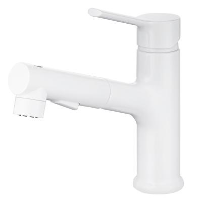 China Basin Hole Faucet Simple Modern Design New Hot And Cold White Color Oull The Sink Faucet For Bathroom for sale