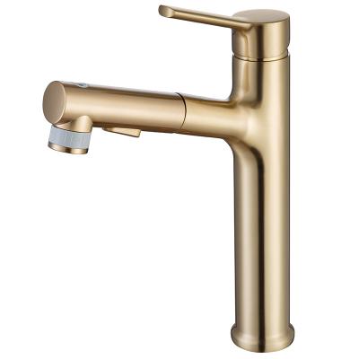 China Modern Single Hole Bathroom Basin Faucet HOME Bathroom Sink Faucet With Pull Out Sprayer, Three Water Flow Modes Brass Single Handle Black Bathroom Basin Faucet For A hot for sale