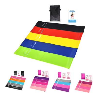 China Fit Body Resistance Loop Exercise Bands Set of 5 with Instruction Guide and Carry Bag for sale