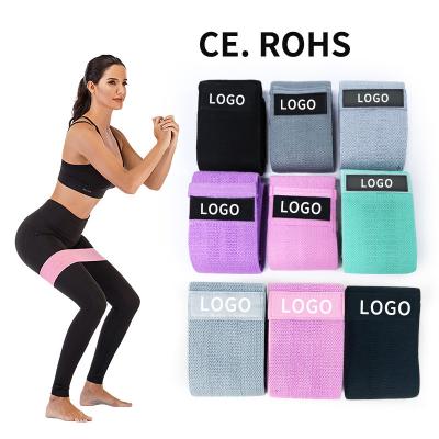 China Polyester+Latex Stretch Fitness Bands Thick Fabric Elastic Booty Bands Resistance Bands Set For Women And Men for sale