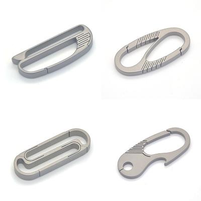 China Outdoor Camping Hiking Reasonable Price EDC Tool Outdoor Titanium Alloy Carabiner Traveling Keychain for sale