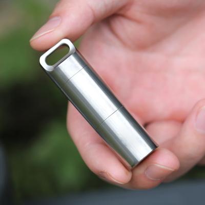 China 3 Size Mini Titanium Portable Medicine Pill Case Container Outdoor Camping Hiking Key Chain For Outdoor Travel for sale