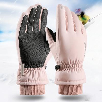 China Women Winter Outdoor Windproof Waterproof Touch Screen Plus Velvet Thick Ski Bicycle Gloves for sale