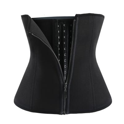 China Adult Women Neoprene Zipper Support Double Layer Tummy Trimmer Back Waist Trainer for sale