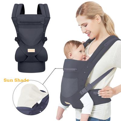 China Amazon 2022 Hot Selling Ergonomic Baby Carrier Ergonomic Infant Carrier With Hood Head Protect Pad For Newborn Baby Customized Acceptable for sale