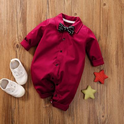 China 2021 Baby Boy Little Gentleman Rompers Gentleman Style With Bow Tie Newborns Baby Clothes Toddler Costume for sale