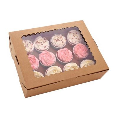 China custom printing recyclable sedex audit cupcake foldable eco-friendly packaging box with window for sale