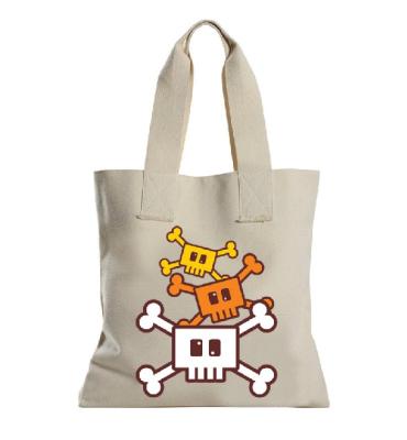 China China factory wholesale handled tote canvas bag with zipper logo custom cotton shopping bags for Halloween for sale