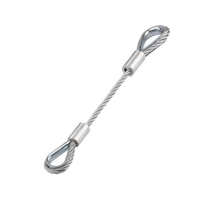 China High quality adjustable construction safety stainless steel wire ropes swagging eye ferrule steel cable with buckles for sale