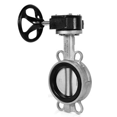 China General Soft Seal DN50-DN200 Stainless Steel Manual Impeller Rubber Wafer Butterfly Valve for sale