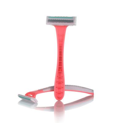 China Triple Blade Women Shaving Triple Razor Blades Stainless Steel Razor for sale