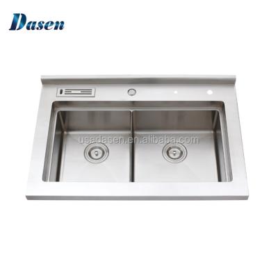 China With 10/18 304 Faucet Nickel Stainless Steel Handmade Deep Kitchen Sink for sale