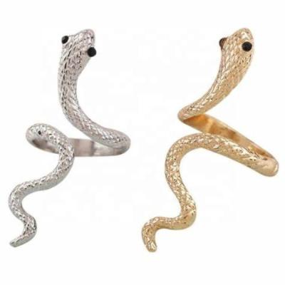 China Snake Ring Customized High Polished Environmental Friendly Snake Ring Women Cubic Zirconia Silver Gold Snake Ring Adjustable for sale