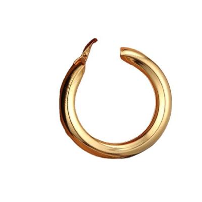 China Environmental Friendly Fashion Big Circle Earring High Polished Earrings For Women Custom 18K Circle Cavity Earring for sale