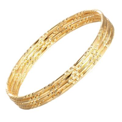 China Environmentally Friendly Fashionable Unique Unisex Bangle Bracelet 18k Gold Plated Bangle Cut Custom for sale