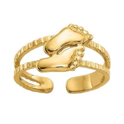 China NEW Trendy Environmental Friendly Women's Brass Foot Rings Customized Adjustable Gold Plated Foot Ring For Ladies for sale