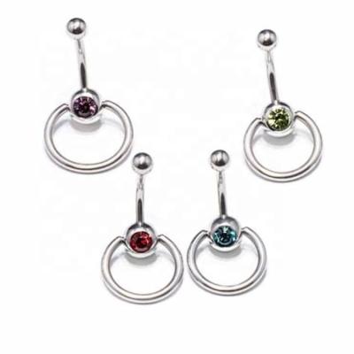 China Environmentally Friendly Wholesale Cute Body Jewelry Round Navel Belly Button Ring Custom For Women for sale