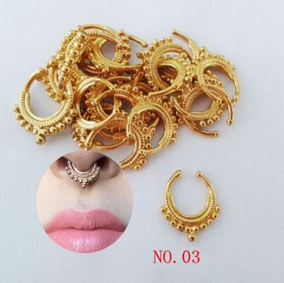 China HOT SALE Indian Nose Ring Septum Jewelry Fake Nose Rings Environmental Friendly for sale