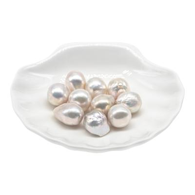 China Natural White Irregular Baroque Pearl Freshwater Cultured Baroque Pearl 12-18mm Bare Pearl Drop for sale