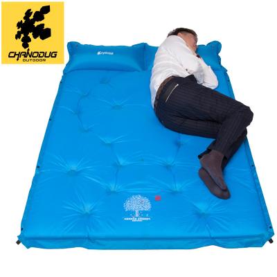 China Outdoor activity inflatable sleep pad double with pillow sleeping slef-inflating pad for camping for sale