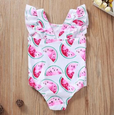 China Breathable INS Kids Girls Party Summer Lace Up One Piece 3D Printing Child Modeling Swimwear Bikini Jumpsuit Infants And Kids Clothes Bottoms age for sale