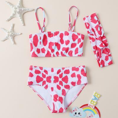 China Breathable INS Kids Girls Party Summer Lace Up One Piece 3D Printing Child Modeling Swimwear Bikini Jumpsuit Infants And Kids Clothes Bottoms age for sale