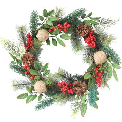 China Luxury Decoration Factory Supply Christmas Decorations Garland Pine Cones Berries Vine Garland for sale