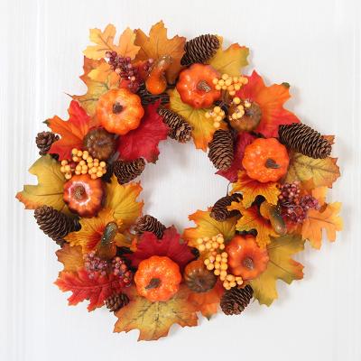 China 2022 New Halloween Pumpkin Garland Maple Leaf Decoration Thanksgiving Wall Hanging Decoration for sale