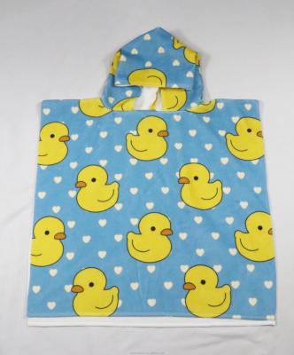 China Custom Logo Print Poly Cotton Kids Water Absorbent Poncho Towels Wholesale Towel for sale